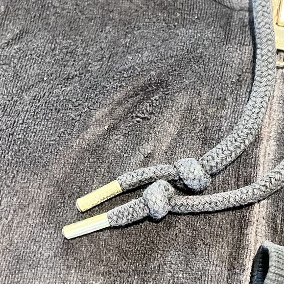 Victoria’s Secret Pink Hoodie Medium Black Gold Sequin Bling Vintage Full Zip - Picture 8 of 16